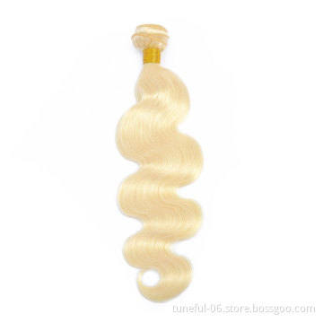 Tuneful 100% 10A Grade  Cuticle Aligned Mink Brazilian Human Hair Quantity Dye Touch 613  Color body wave  hair